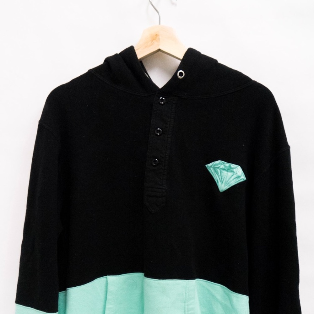 Diamond supply black and blue block hoody